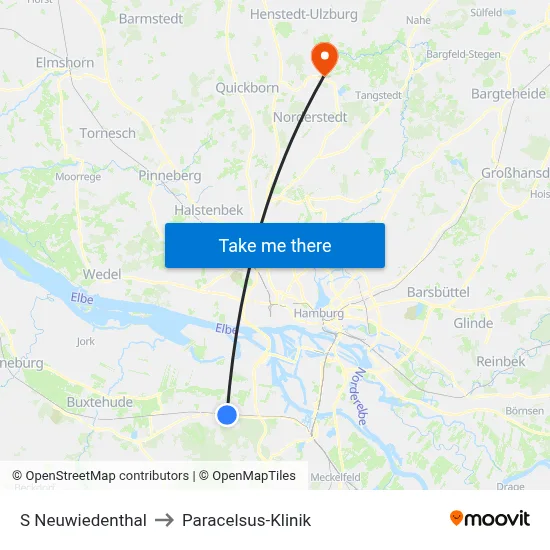 S Neuwiedenthal to Paracelsus-Klinik map