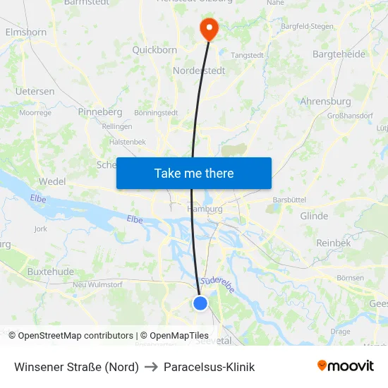 Winsener Straße (Nord) to Paracelsus-Klinik map