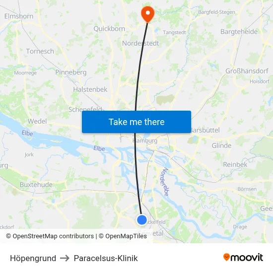Höpengrund to Paracelsus-Klinik map