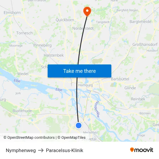 Nymphenweg to Paracelsus-Klinik map