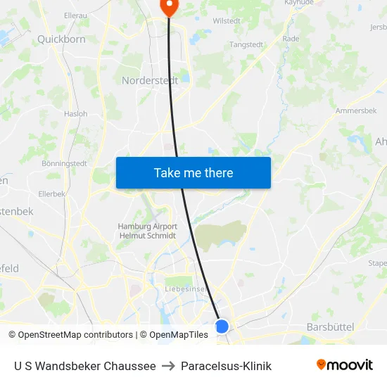 U S Wandsbeker Chaussee to Paracelsus-Klinik map