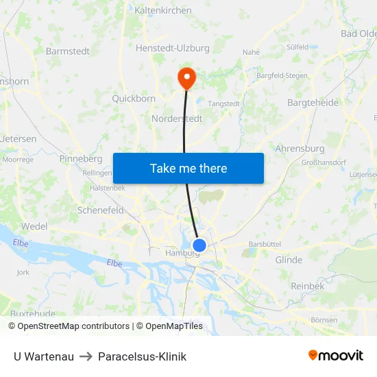 U Wartenau to Paracelsus-Klinik map