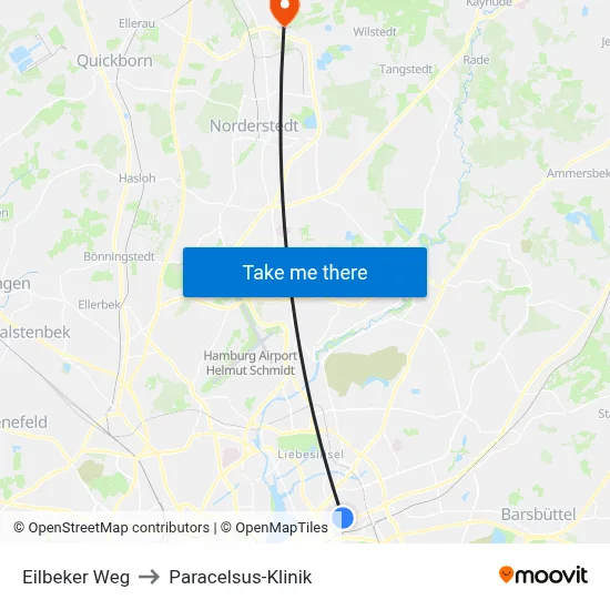 Eilbeker Weg to Paracelsus-Klinik map
