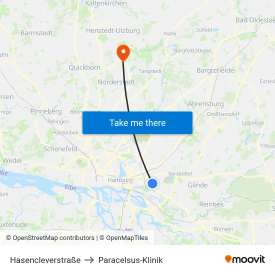 Hasencleverstraße to Paracelsus-Klinik map