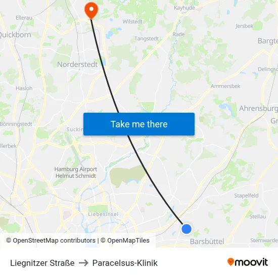 Liegnitzer Straße to Paracelsus-Klinik map