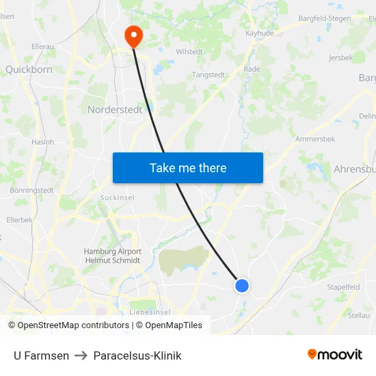 U Farmsen to Paracelsus-Klinik map
