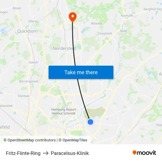 Fritz-Flinte-Ring to Paracelsus-Klinik map