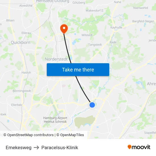 Emekesweg to Paracelsus-Klinik map