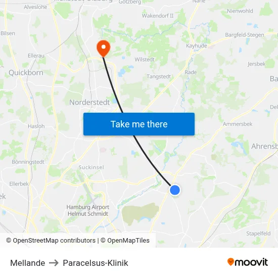 Mellande to Paracelsus-Klinik map