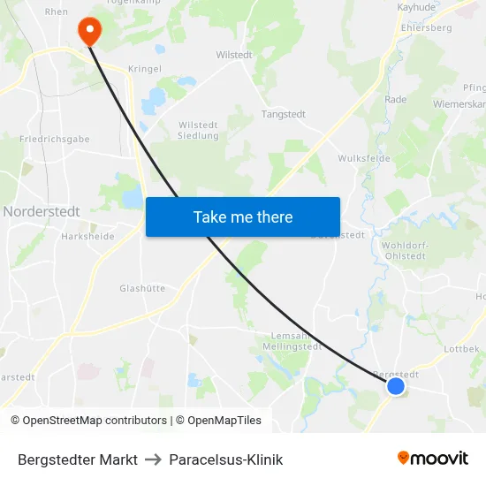 Bergstedter Markt to Paracelsus-Klinik map
