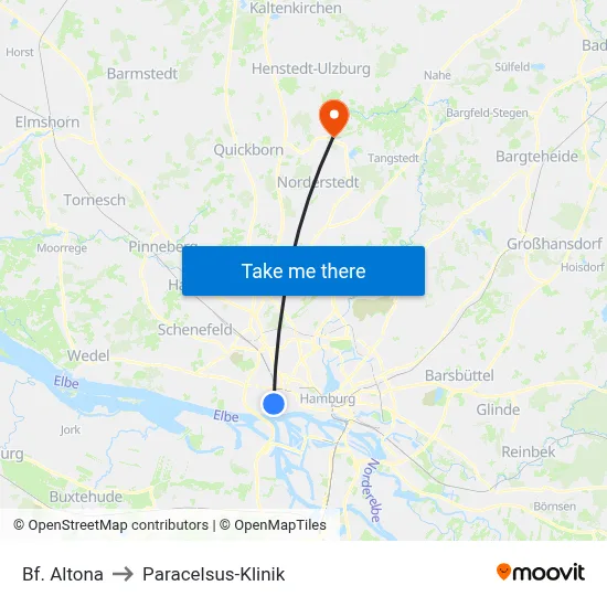 Bf. Altona to Paracelsus-Klinik map