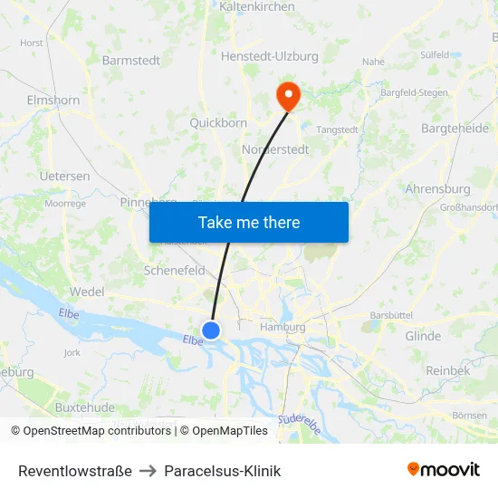 Reventlowstraße to Paracelsus-Klinik map
