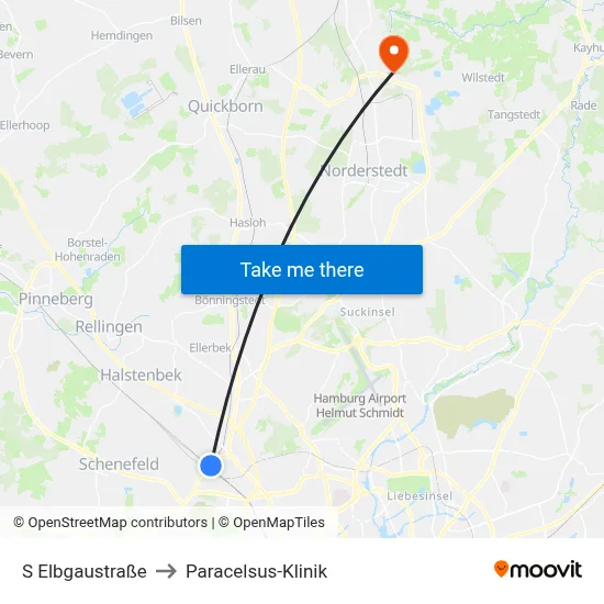 S Elbgaustraße to Paracelsus-Klinik map
