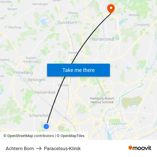 Achtern Born to Paracelsus-Klinik map