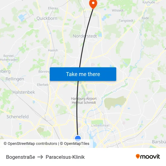 Bogenstraße to Paracelsus-Klinik map