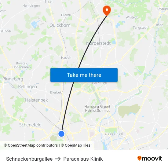 Schnackenburgallee to Paracelsus-Klinik map