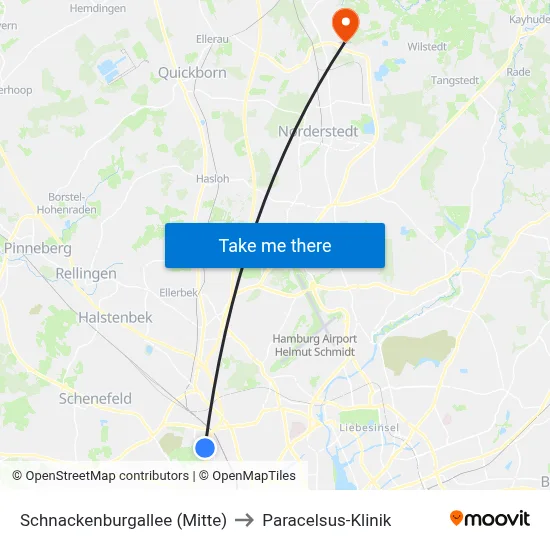 Schnackenburgallee (Mitte) to Paracelsus-Klinik map