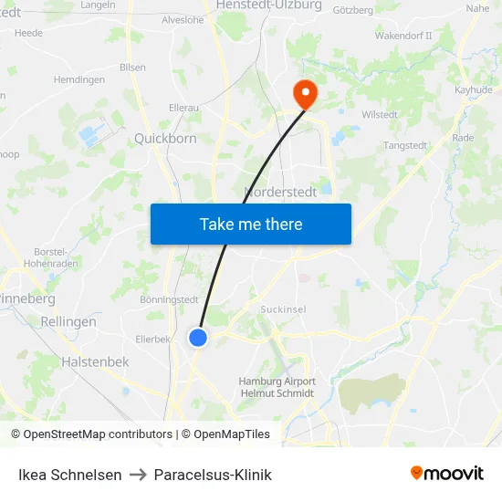 Ikea Schnelsen to Paracelsus-Klinik map
