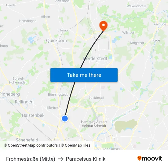 Frohmestraße (Mitte) to Paracelsus-Klinik map