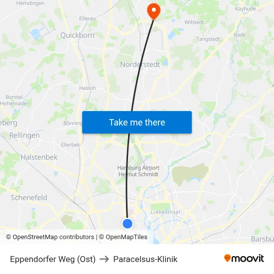 Eppendorfer Weg (Ost) to Paracelsus-Klinik map