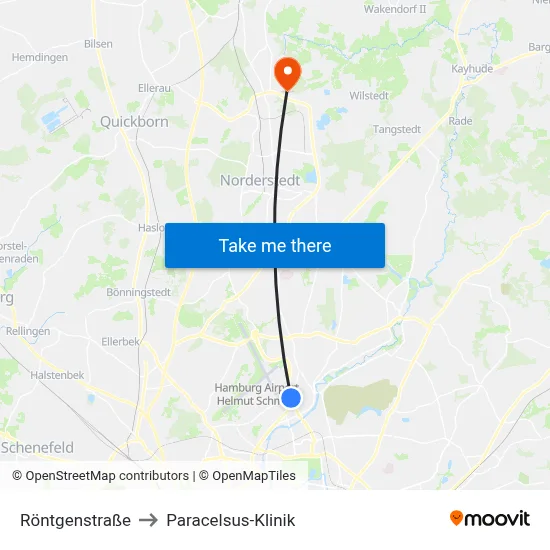Röntgenstraße to Paracelsus-Klinik map