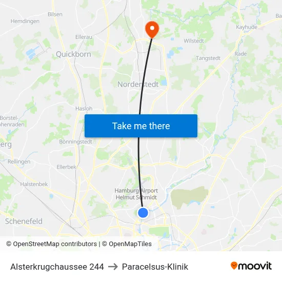 Alsterkrugchaussee 244 to Paracelsus-Klinik map
