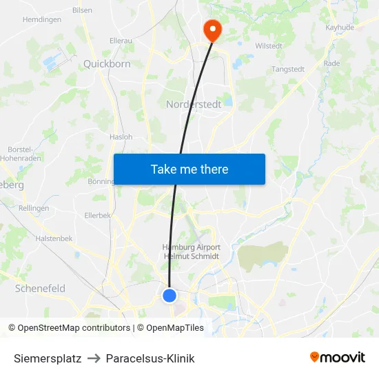 Siemersplatz to Paracelsus-Klinik map