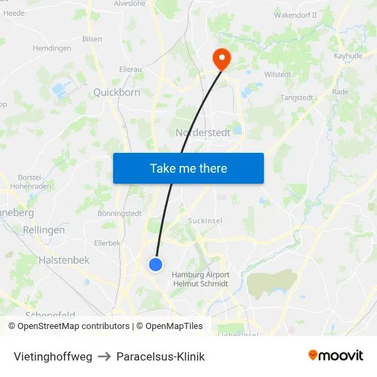Vietinghoffweg to Paracelsus-Klinik map