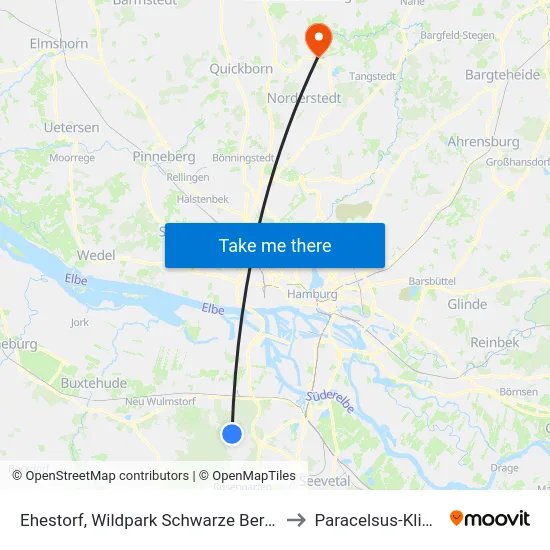 Ehestorf, Wildpark Schwarze Berge to Paracelsus-Klinik map