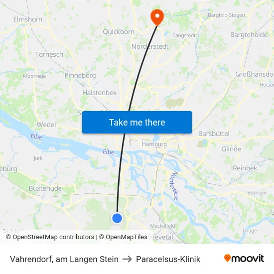 Vahrendorf, am Langen Stein to Paracelsus-Klinik map