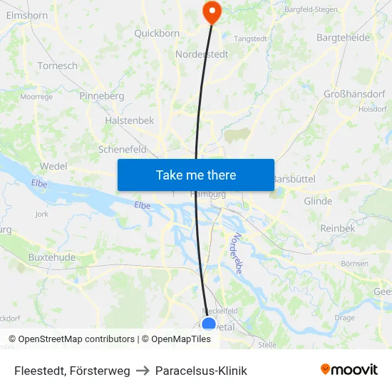 Fleestedt, Försterweg to Paracelsus-Klinik map