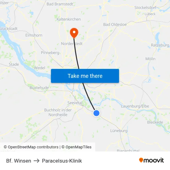 Bf. Winsen to Paracelsus-Klinik map