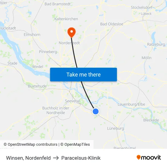 Winsen, Nordenfeld to Paracelsus-Klinik map