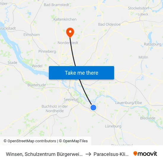 Winsen, Schulzentrum Bürgerweide to Paracelsus-Klinik map