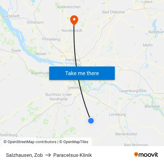 Salzhausen, Zob to Paracelsus-Klinik map