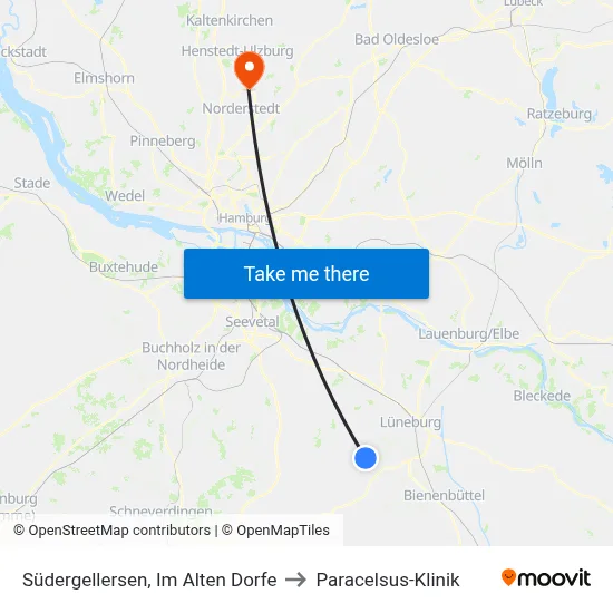 Südergellersen, Im Alten Dorfe to Paracelsus-Klinik map
