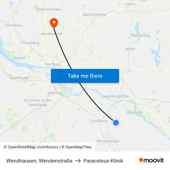 Wendhausen, Wendenstraße to Paracelsus-Klinik map