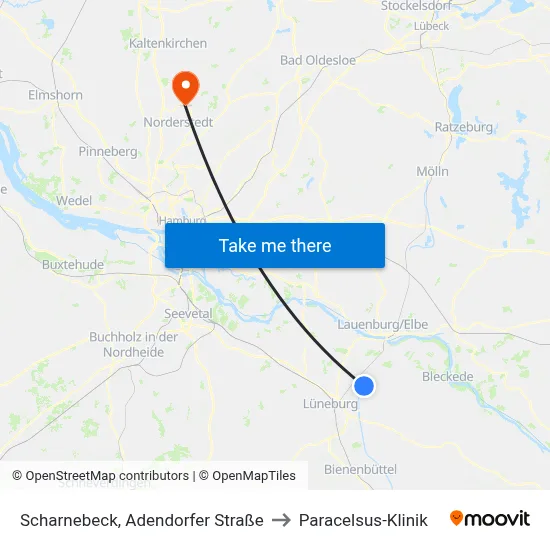 Scharnebeck, Adendorfer Straße to Paracelsus-Klinik map