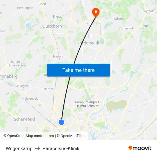 Wegenkamp to Paracelsus-Klinik map