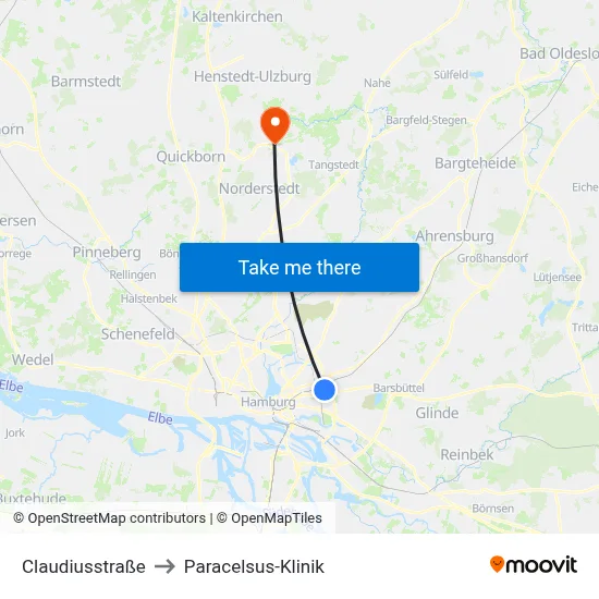 Claudiusstraße to Paracelsus-Klinik map