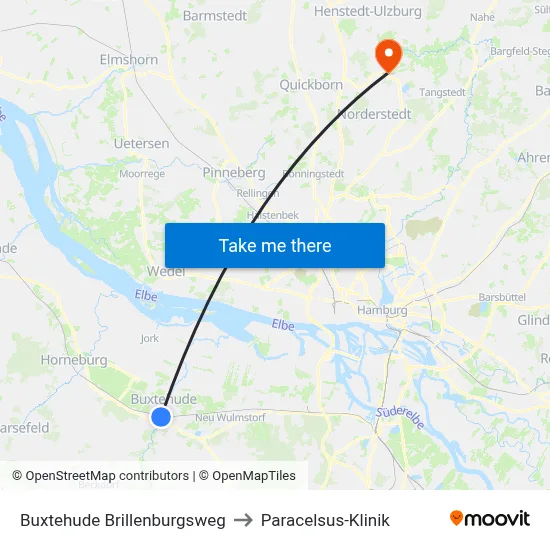 Buxtehude Brillenburgsweg to Paracelsus-Klinik map