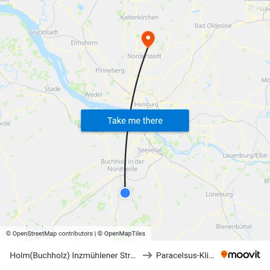 Holm(Buchholz) Inzmühlener Straße to Paracelsus-Klinik map