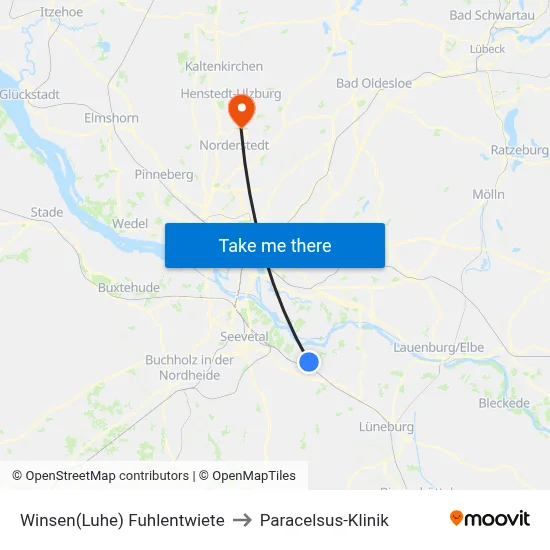 Winsen(Luhe) Fuhlentwiete to Paracelsus-Klinik map