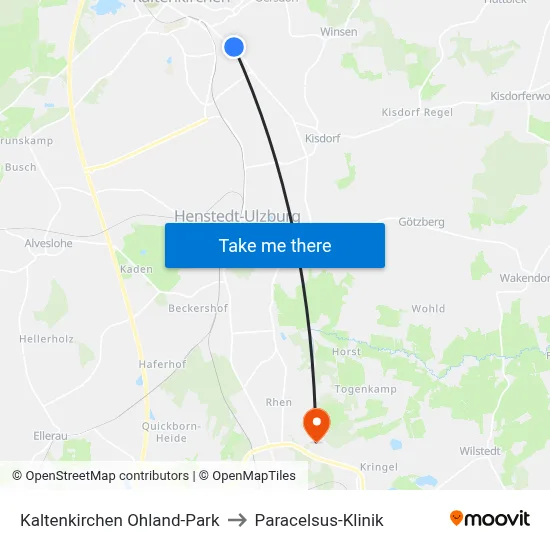 Kaltenkirchen Ohland-Park to Paracelsus-Klinik map
