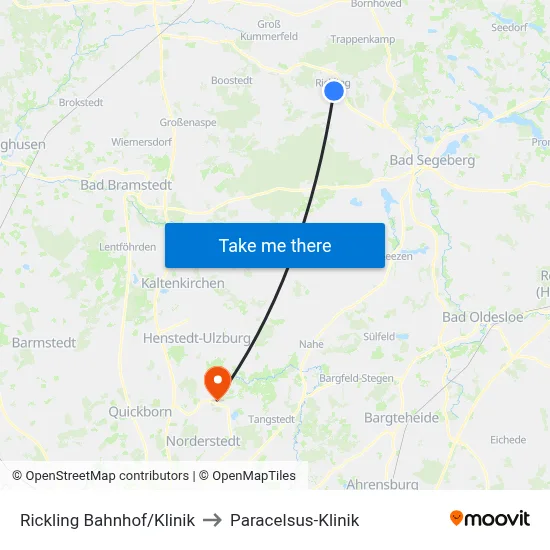 Rickling Bahnhof/Klinik to Paracelsus-Klinik map