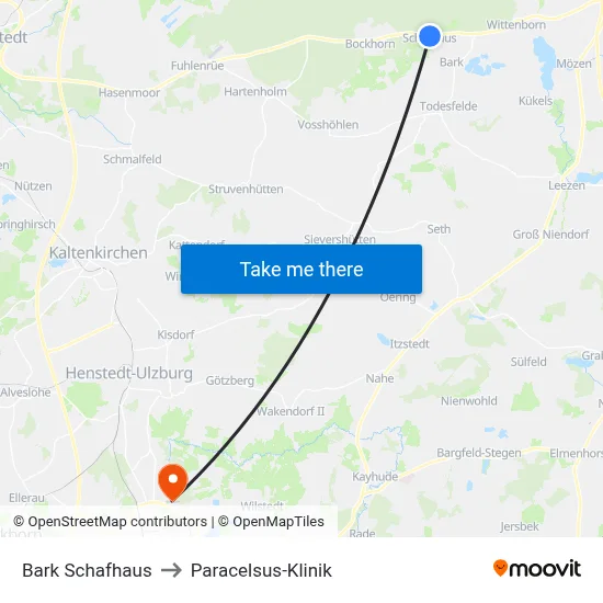 Bark Schafhaus to Paracelsus-Klinik map