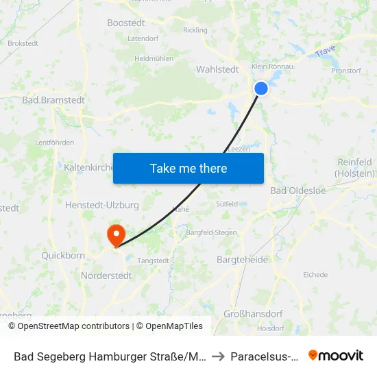 Bad Segeberg Hamburger Straße/Möbel Kraft to Paracelsus-Klinik map