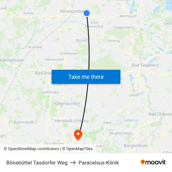Bönebüttel Tasdorfer Weg to Paracelsus-Klinik map