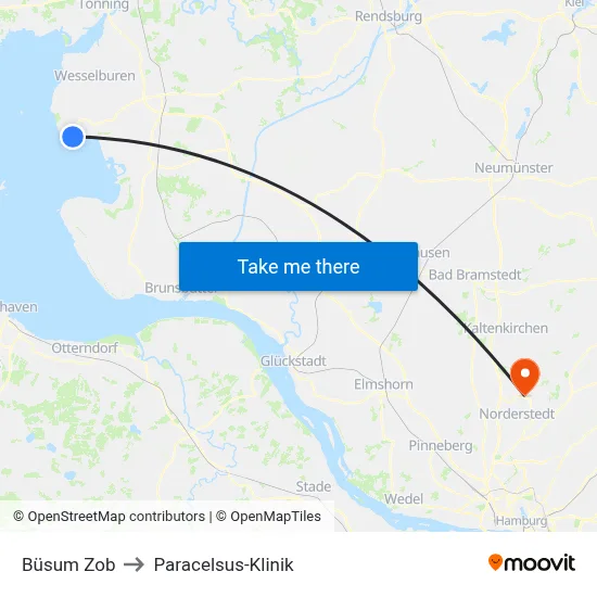 Büsum Zob to Paracelsus-Klinik map