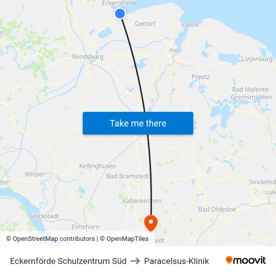 Eckernförde Schulzentrum Süd to Paracelsus-Klinik map